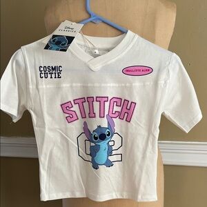 Zara Disney Stitch Kids White and Blue T-Shirt size 6-7